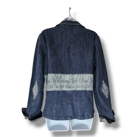 Apple Bottoms Denim Suit Jacket Size Large