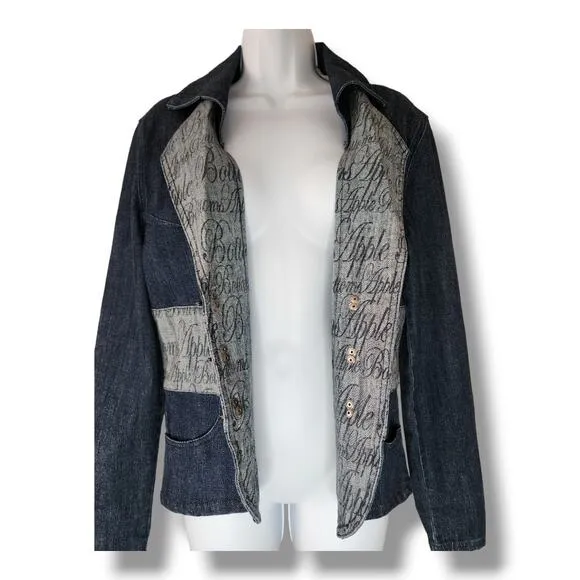 Apple Bottoms Denim Suit Jacket Size Large