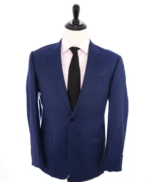 ARMANI COLLEZIONI - “G Line” Cobalt Blue Plaid Textured Woven Blazer - 42R