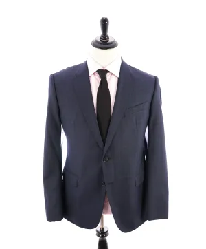 ARMANI COLLEZIONI - “M Line” Cobalt Blue Plaid Textured Woven Blazer - 46R