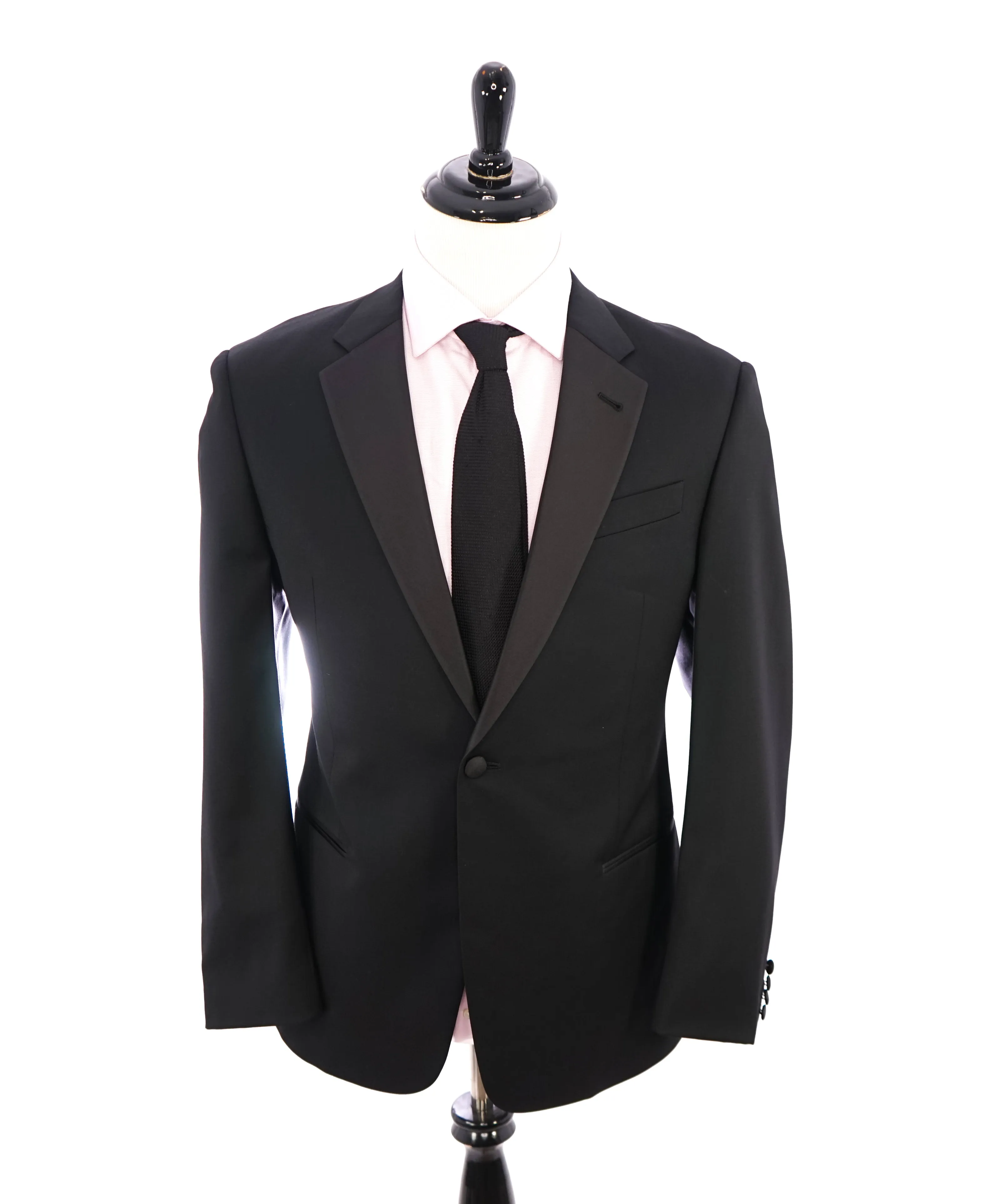 ARMANI COLLEZIONI -  "G Line" 1-Button Notch Lapel Black Tuxedo Suit - 42R