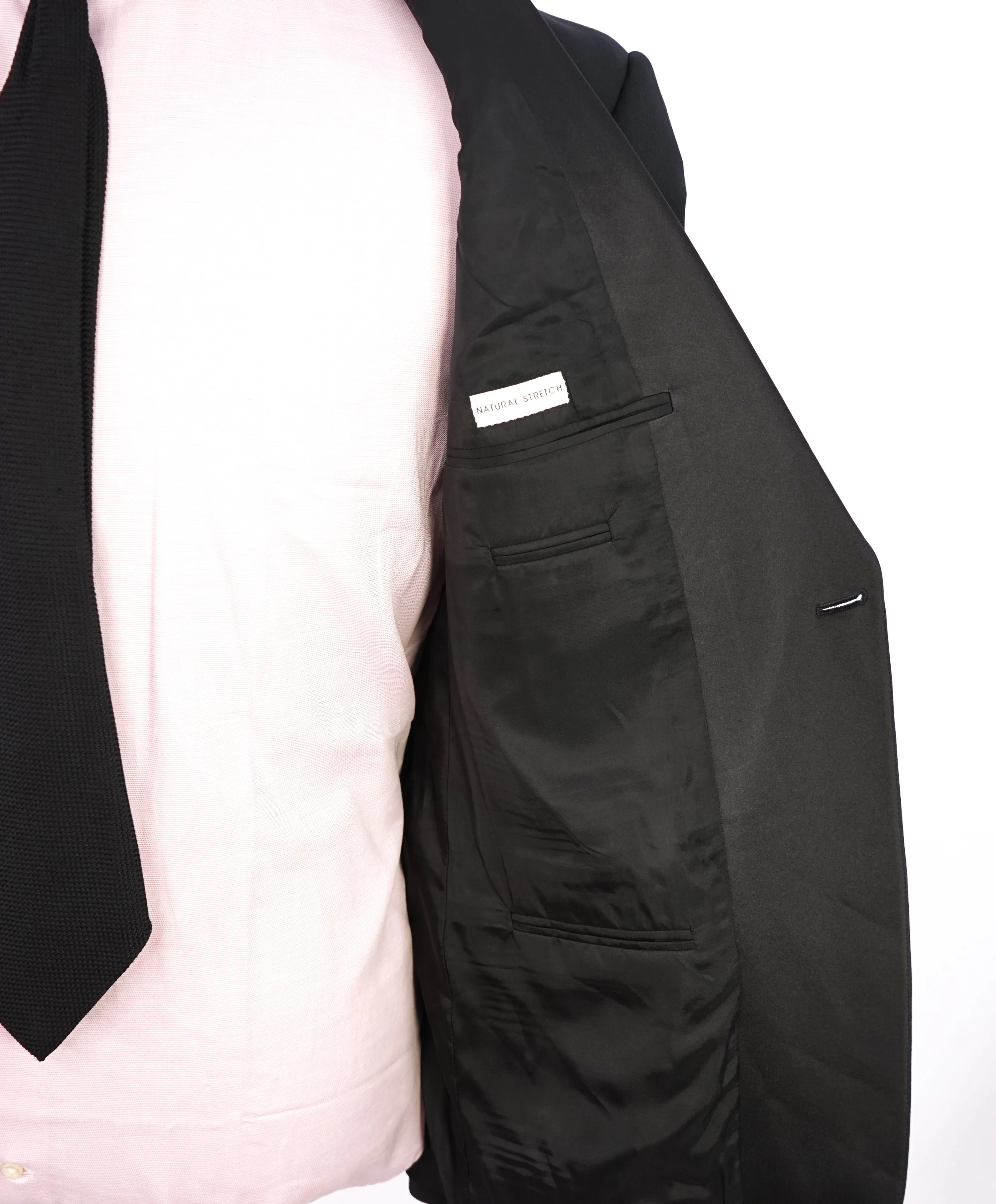 ARMANI COLLEZIONI -  "G Line" 1-Button Notch Lapel Black Tuxedo Suit - 42R