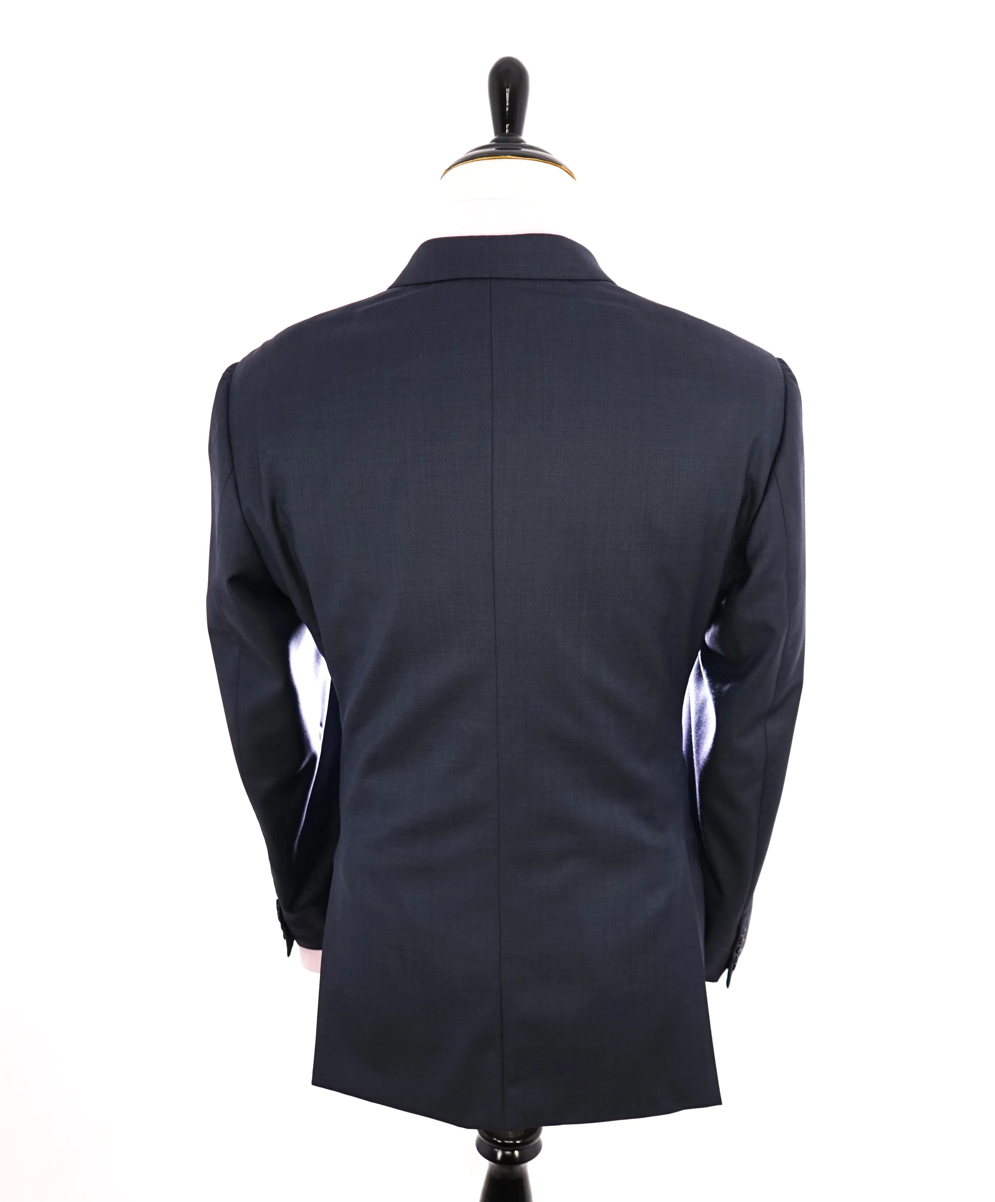 ARMANI COLLEZIONI -  "G Line" Steel Blue Solid Notch Lapel 2-Button Suit - 42R