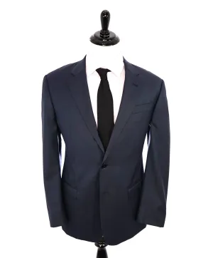 ARMANI COLLEZIONI -  "G Line" Steel Blue Solid Notch Lapel 2-Button Suit - 42R