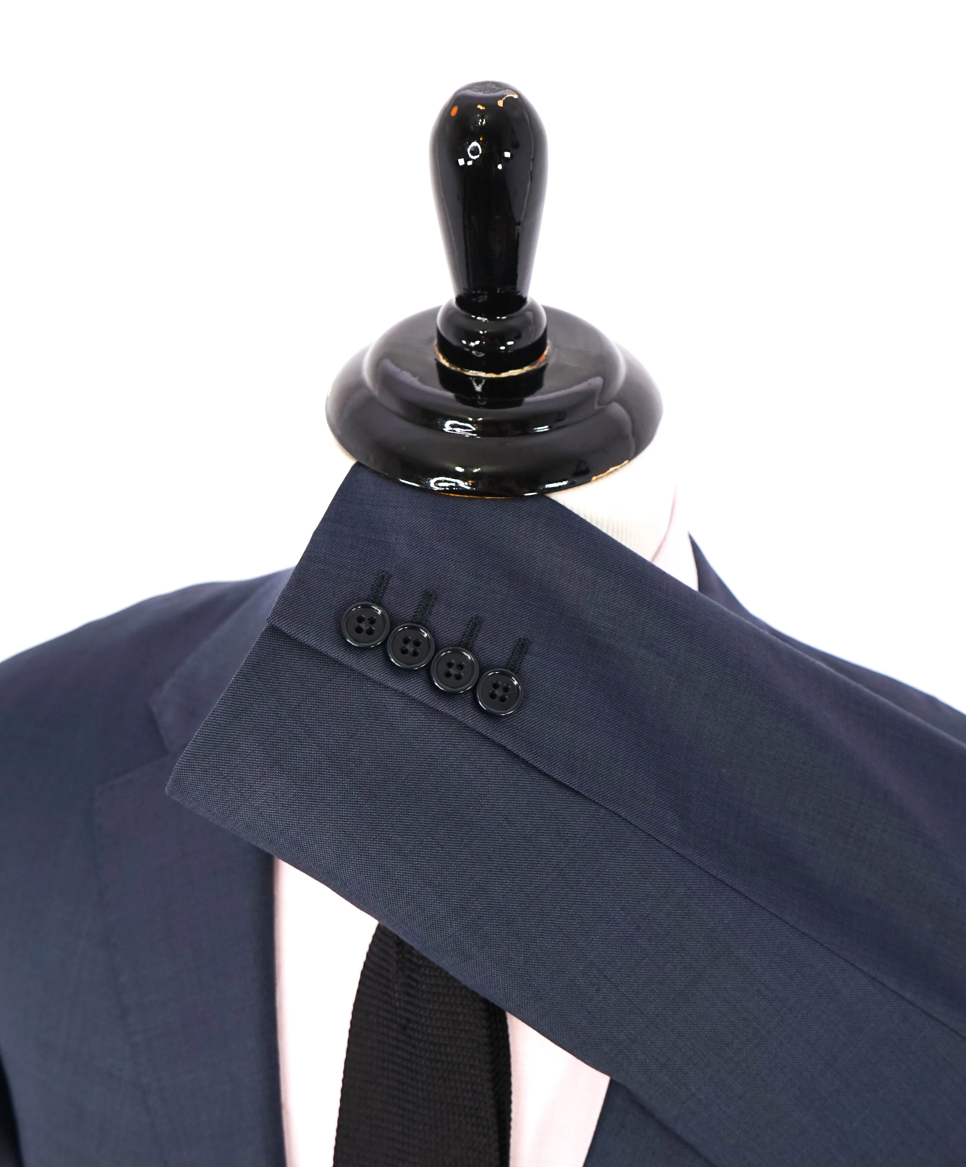 ARMANI COLLEZIONI -  "G Line" Steel Blue Solid Notch Lapel 2-Button Suit - 42R