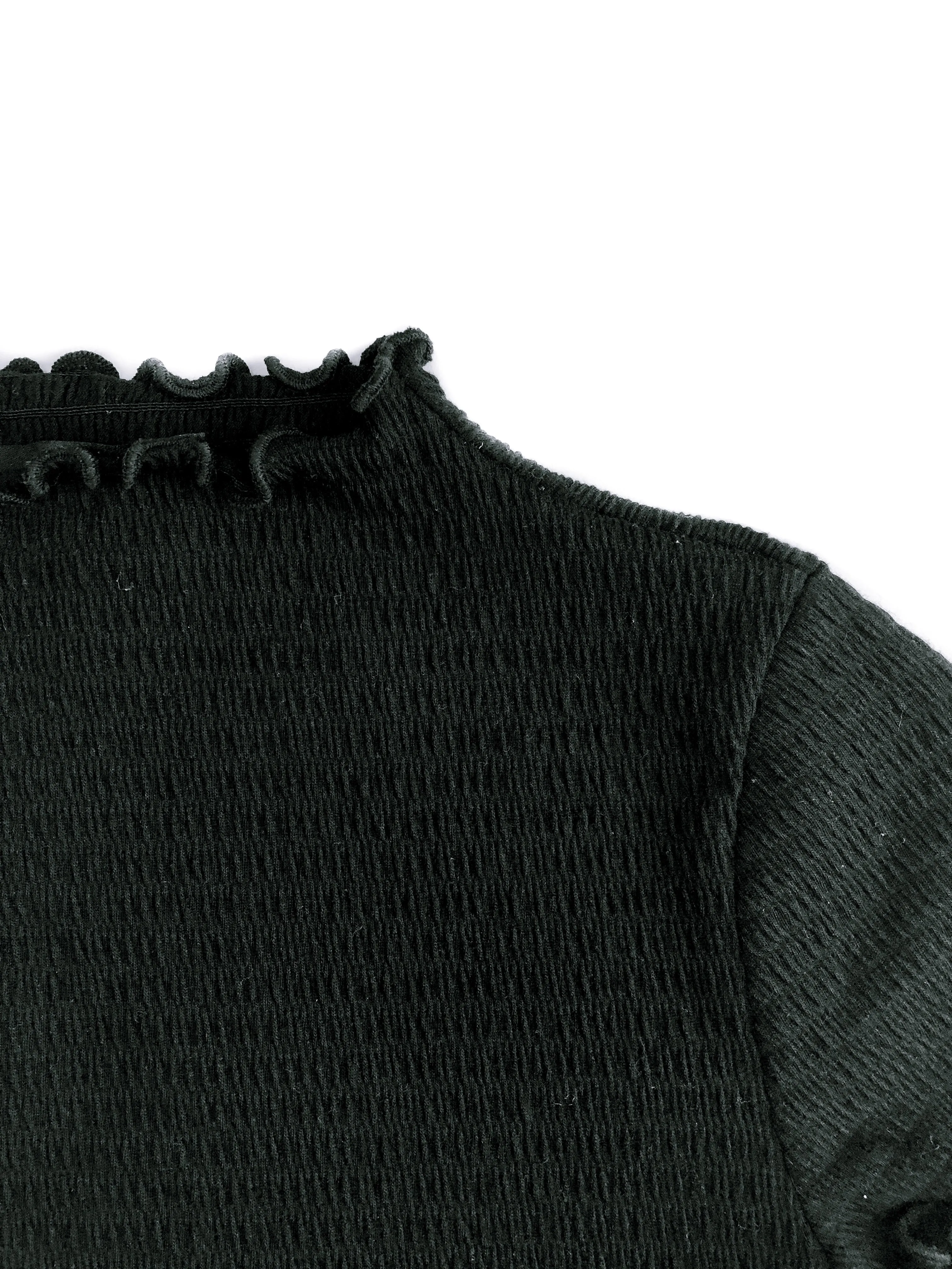 Arya Mock Neck Crop Top - Black