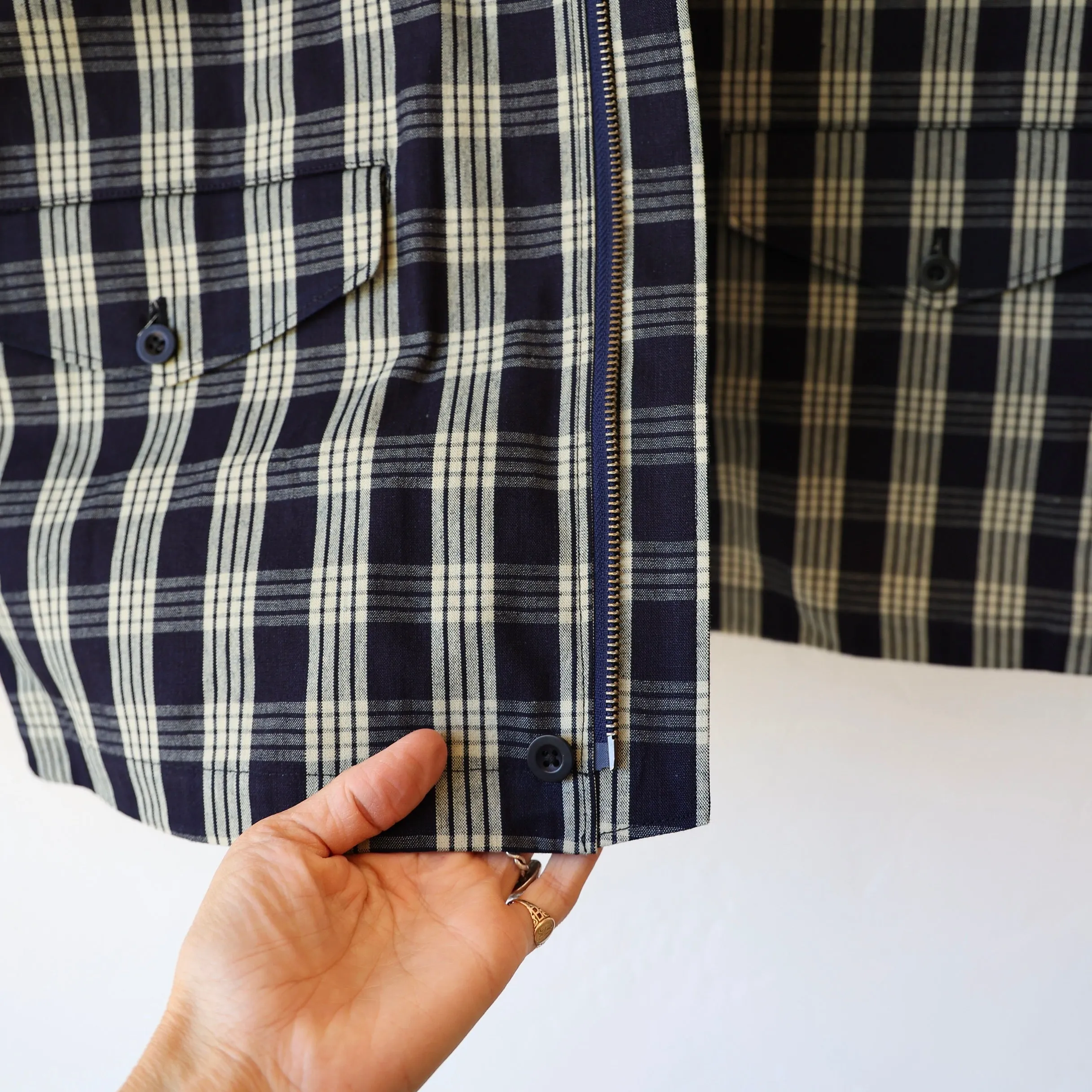 Aseedonclöud Zipper Jacket - Navy Check
