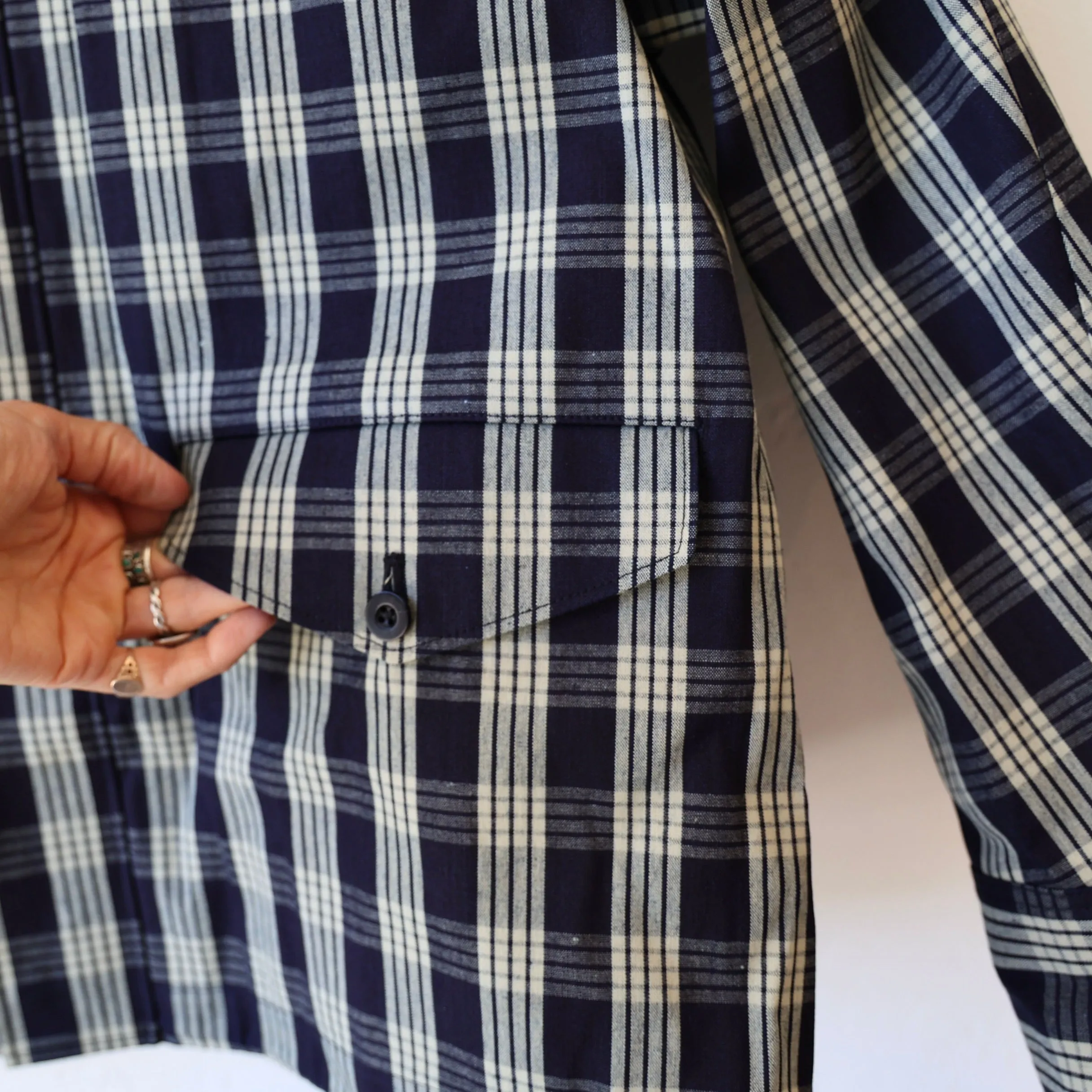 Aseedonclöud Zipper Jacket - Navy Check