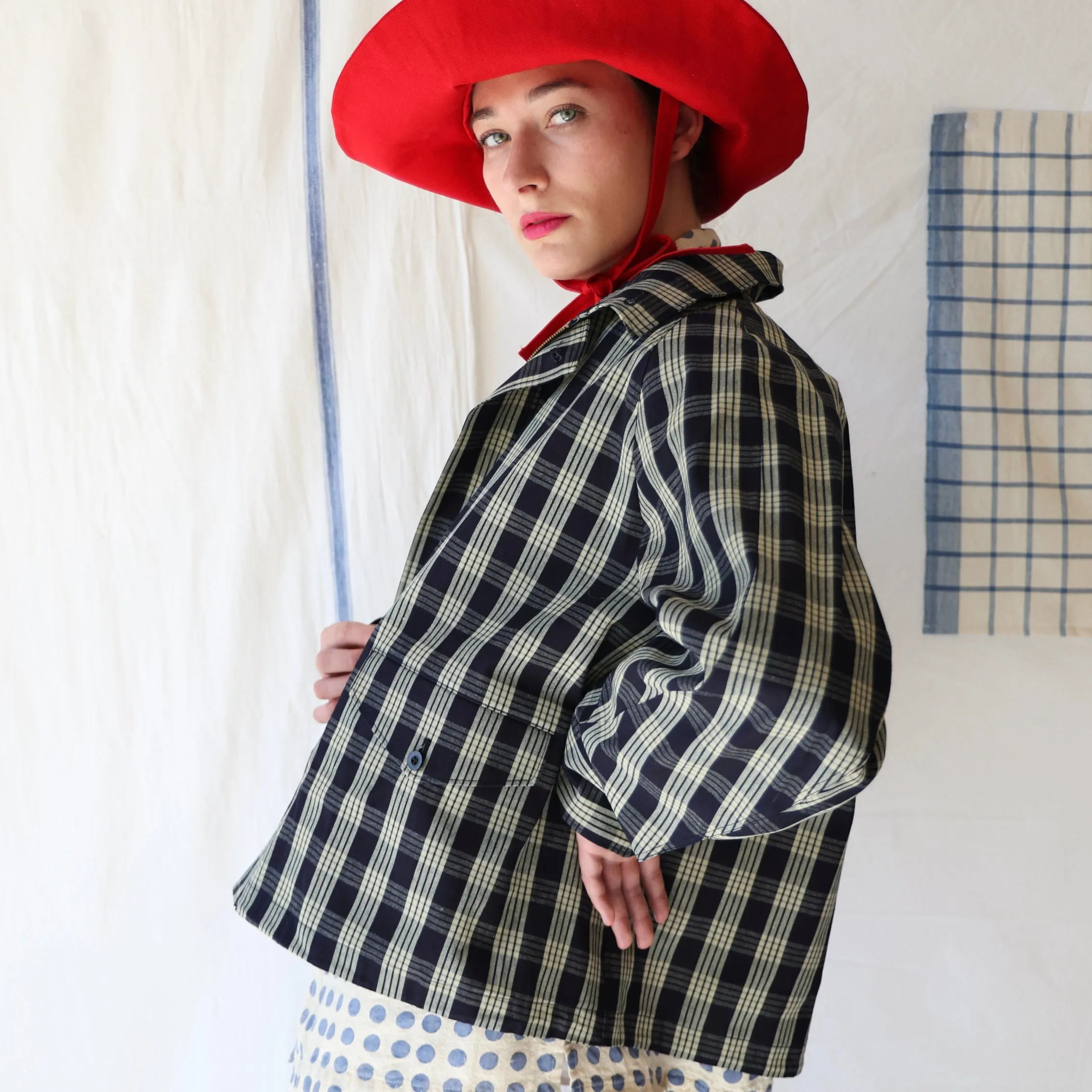 Aseedonclöud Zipper Jacket - Navy Check