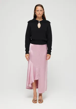 ASYMMETRIC SATIN SKIRT