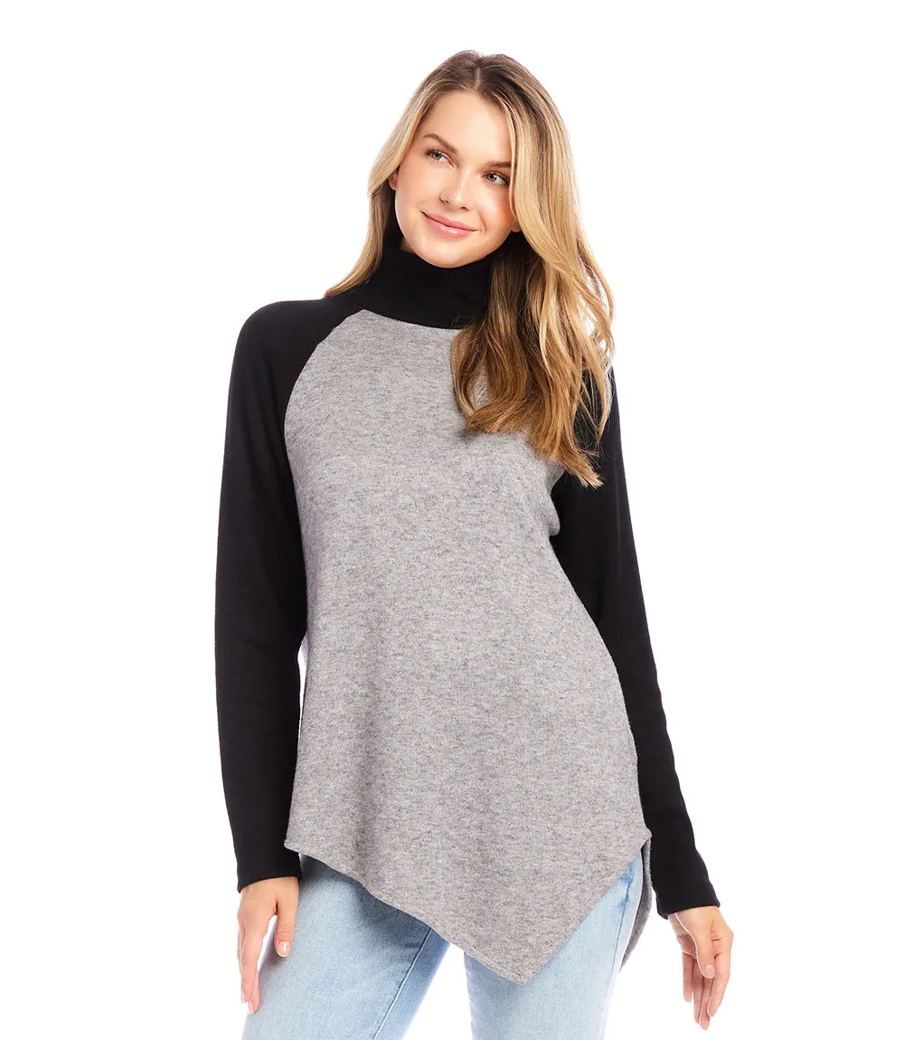 Asymmetric Turtleneck Top