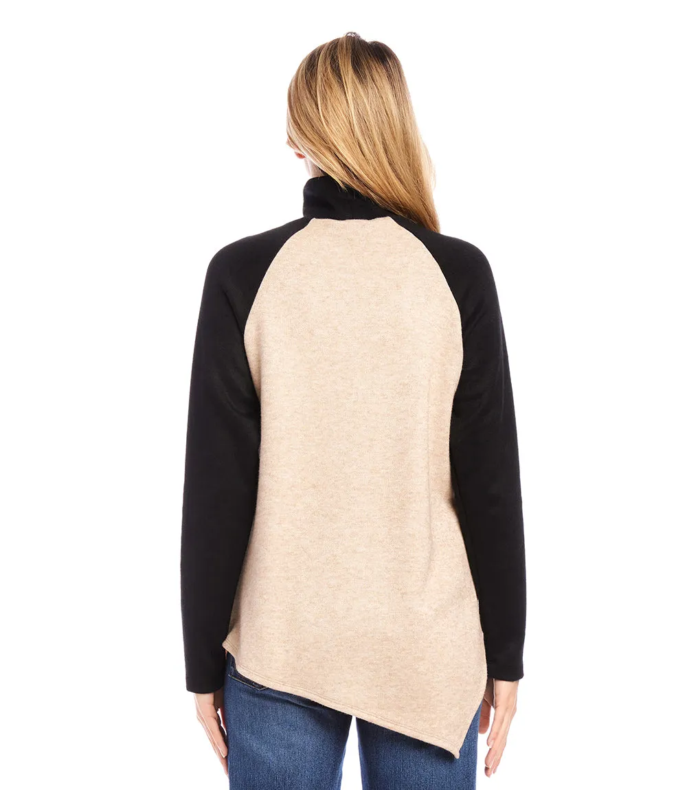 Asymmetric Turtleneck Top