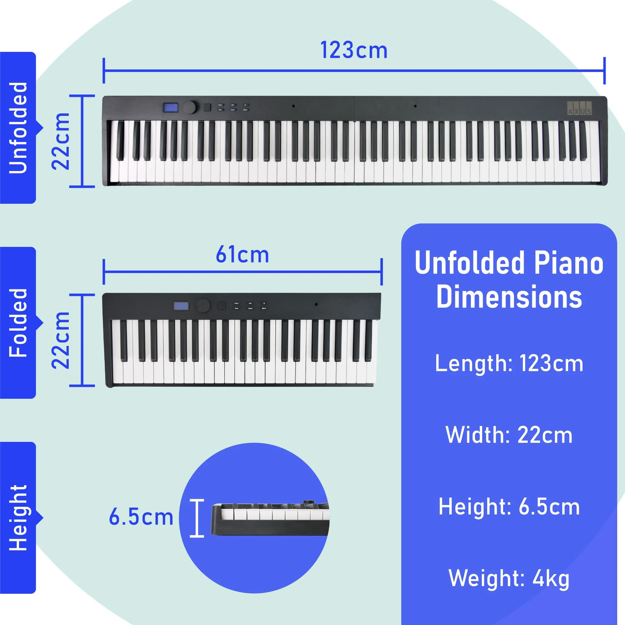 Axus 88 Note Folding Digital Piano
