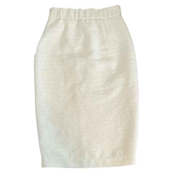 Babaton Ivory Tweed Pearl Button Pencil Skirt Size 0