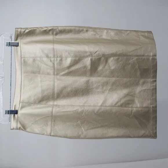 Bagatelle Skirt Women's Pencil Golden Faux Leather Pencil Skirt Lined Size 10