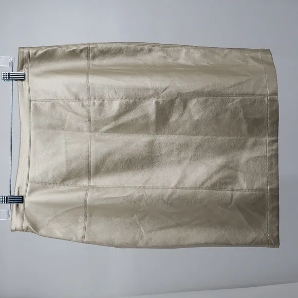 Bagatelle Skirt Women's Pencil Golden Faux Leather Pencil Skirt Lined Size 10