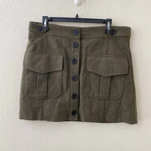 Banana Republic Wool Blend Pencil Skirt Size 12 Dark Khaki Green New With Tags