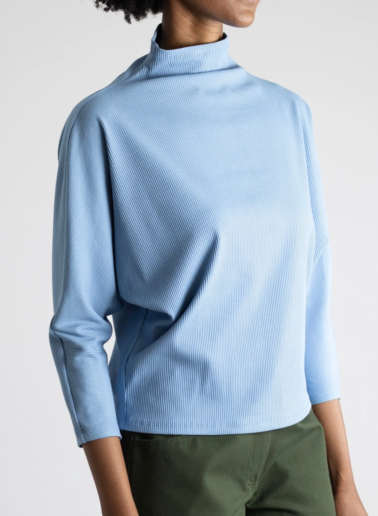 Batwing Skinny Top - Powder Blue