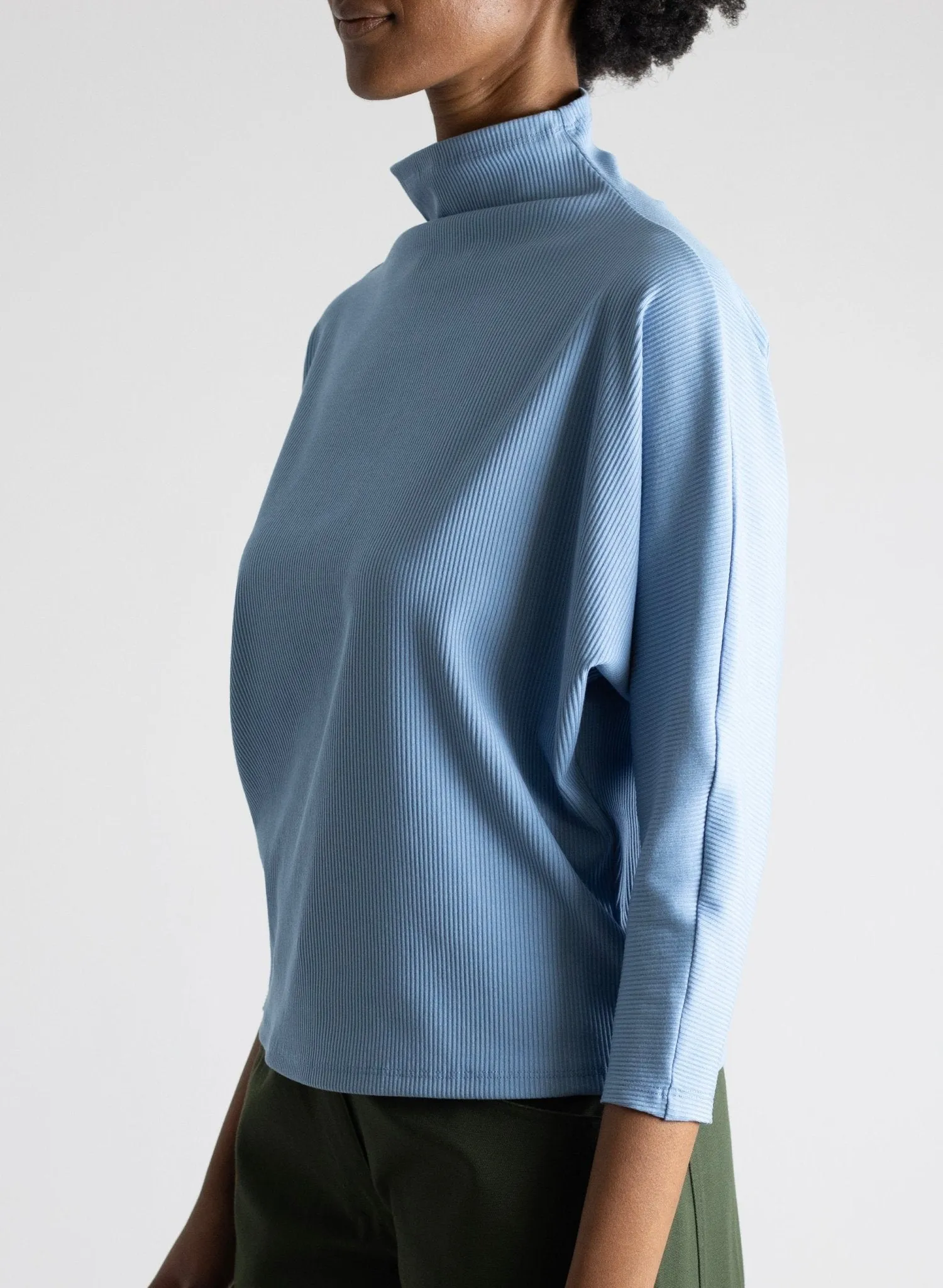 Batwing Skinny Top - Powder Blue