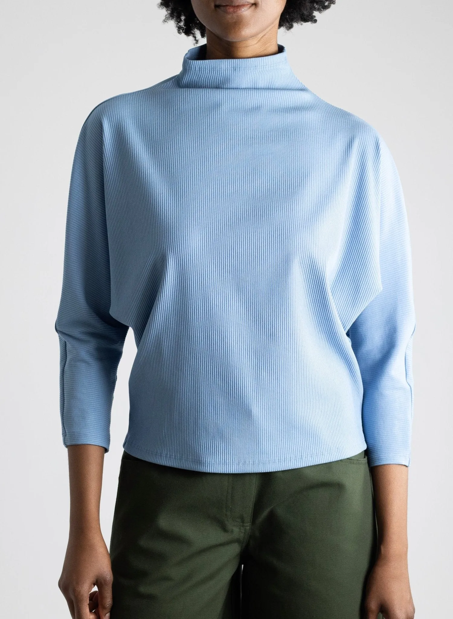 Batwing Skinny Top - Powder Blue