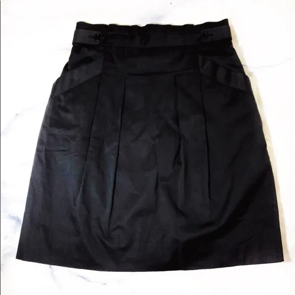BCBGMaxAzria Black Pleated Shana Pencil Skirt