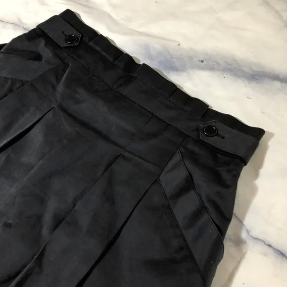 BCBGMaxAzria Black Pleated Shana Pencil Skirt