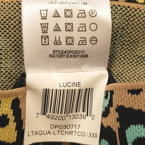 BCBGMaxAzria Leopard Print Pencil Skirt Tan Aqua Size XXS