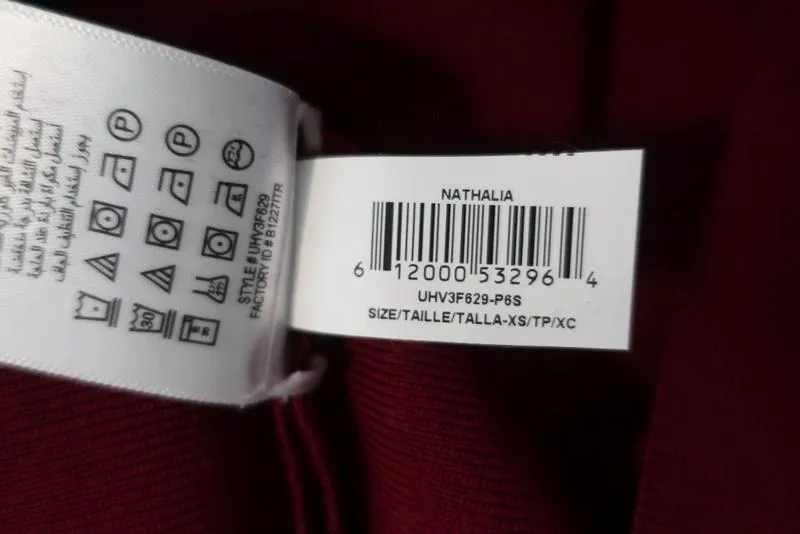 BCBGMAXAZRIA Nathalia Pencil Skirt Deep Cranberry Size Extra Small NEW