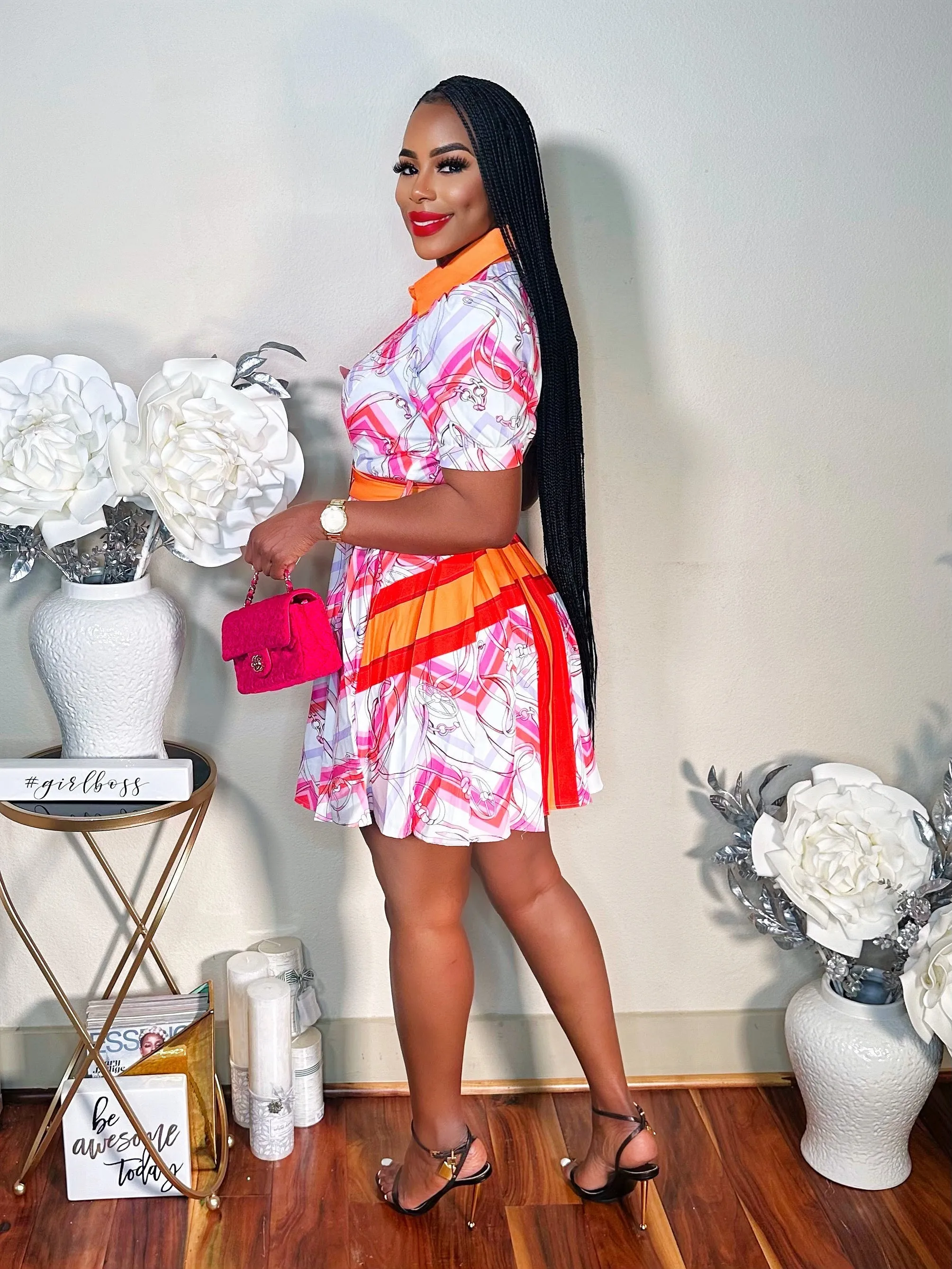 BE THE CONVERSATION  PLEATED DRESS