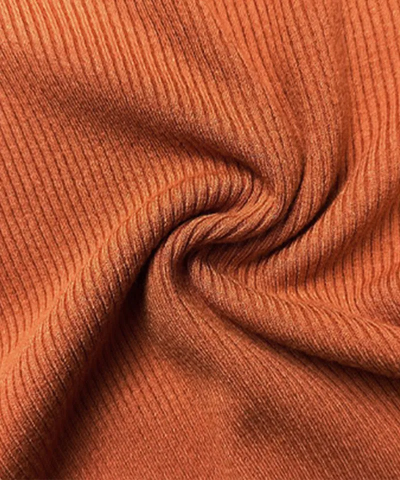 BENECIA 12 Color Ribbed Turtleneck - Orange