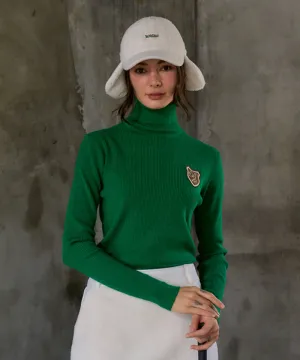 BENECIA 12 Ribbed Turtleneck - Green