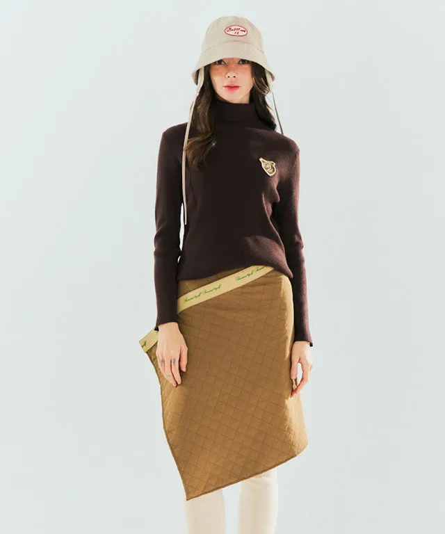 BENECIA 12 Ribbed turtleneck Top - Brown