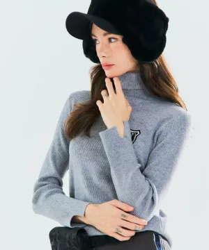 BENECIA 12 Ribbed turtleneck Top - Gray