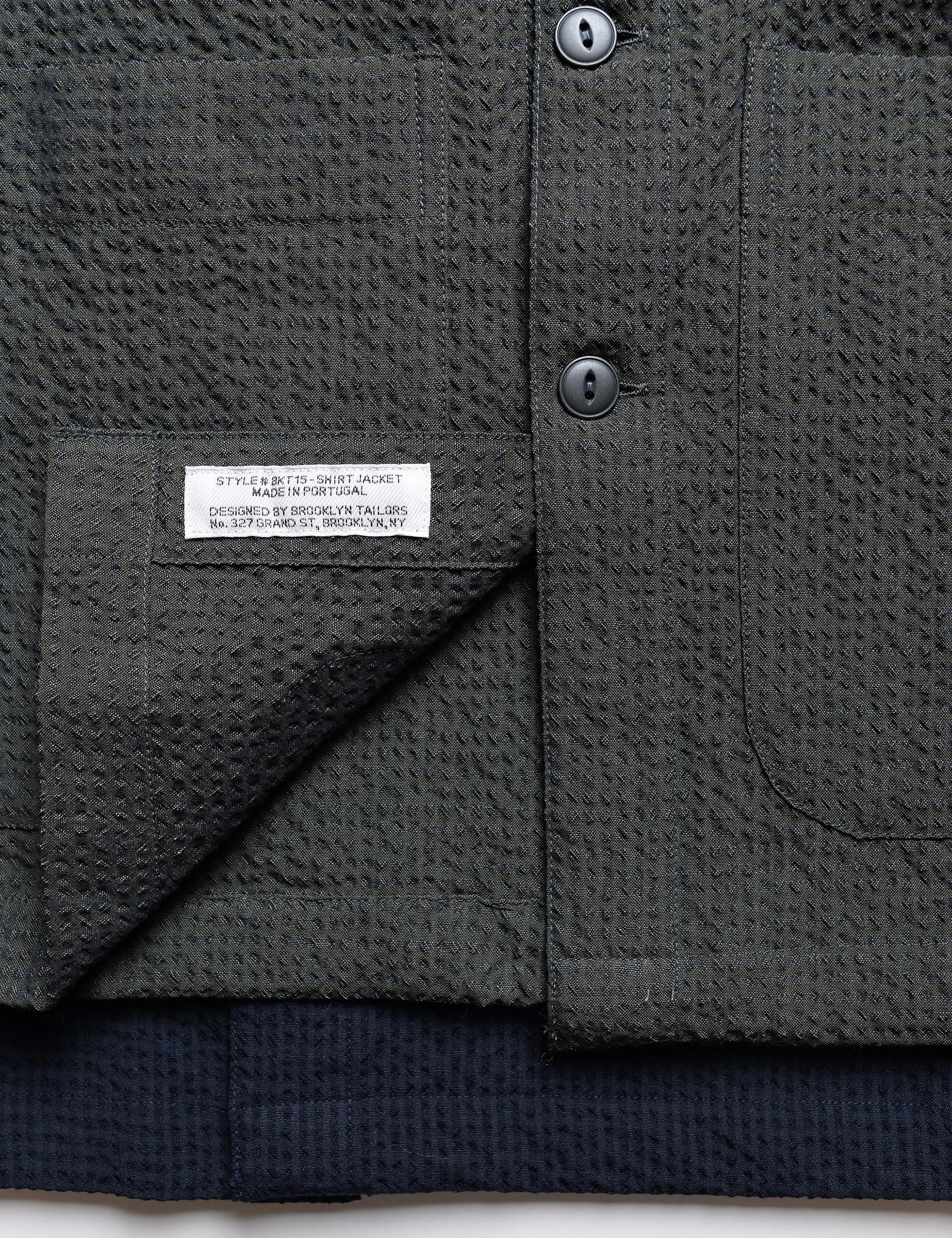 BKT15 Shirt Jacket in Crinkled Wool & Cotton - Storm