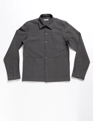 BKT15 Shirt Jacket in Crinkled Wool & Cotton - Storm