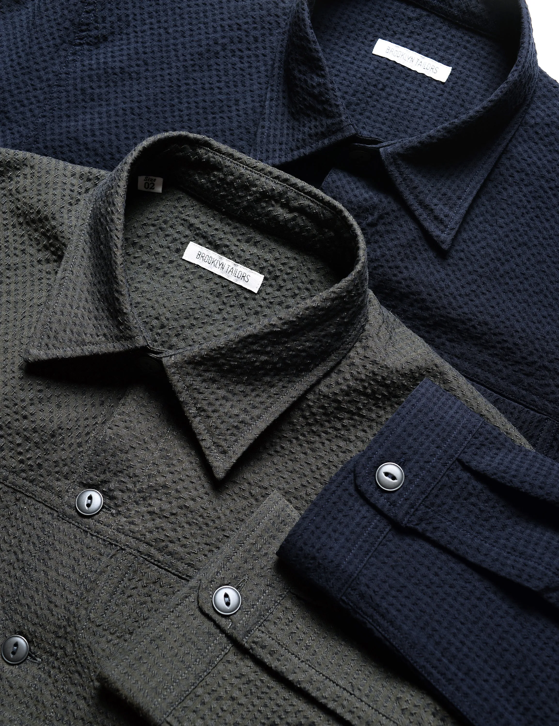 BKT15 Shirt Jacket in Crinkled Wool & Cotton - Storm