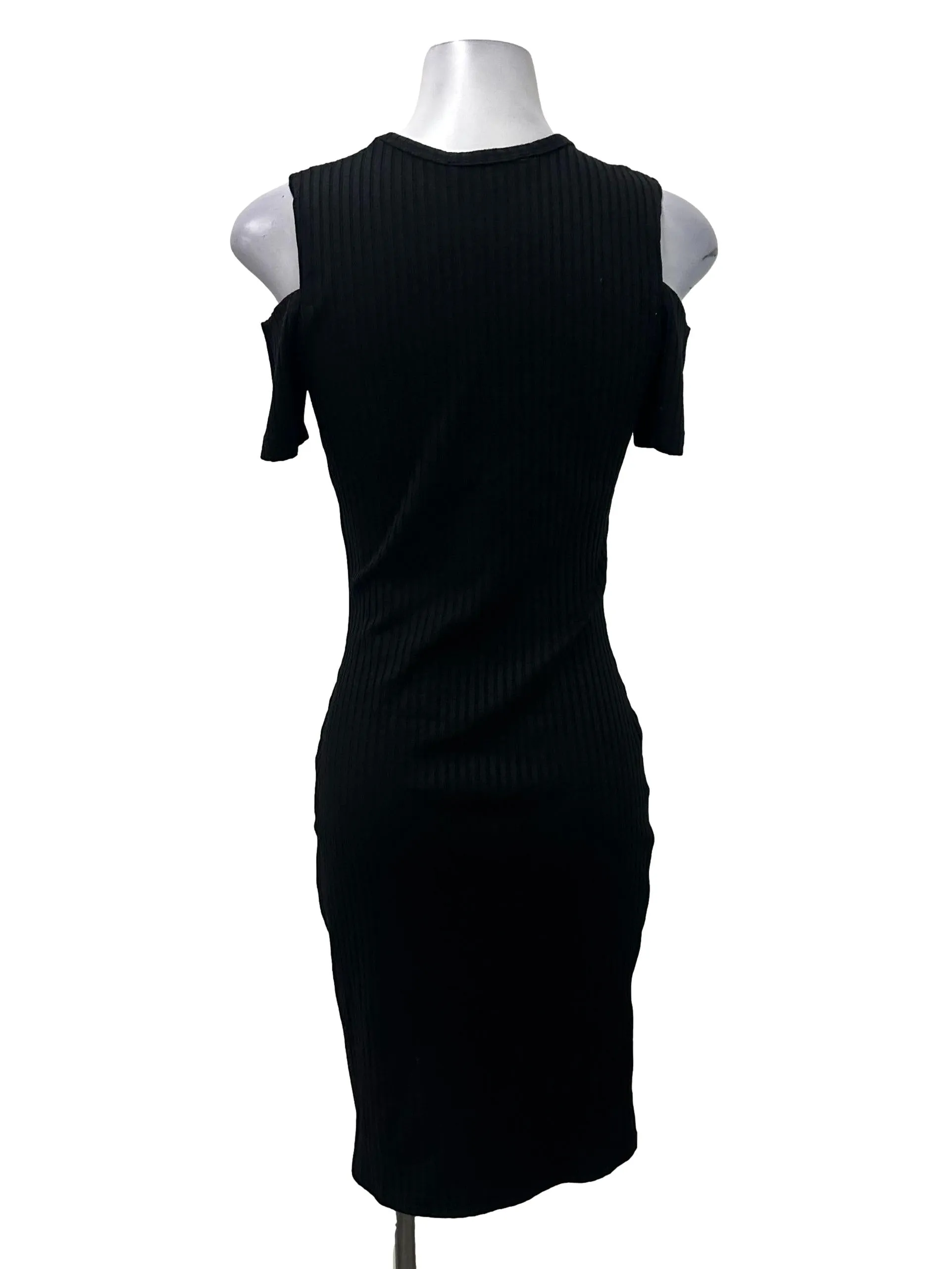 Black Pleated Bodycon Dress