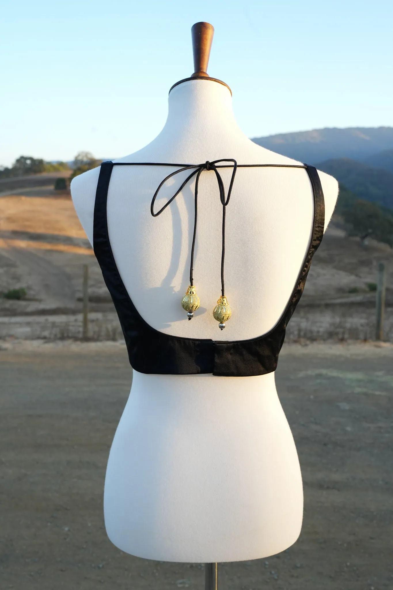 Black Satin Couture Blouse