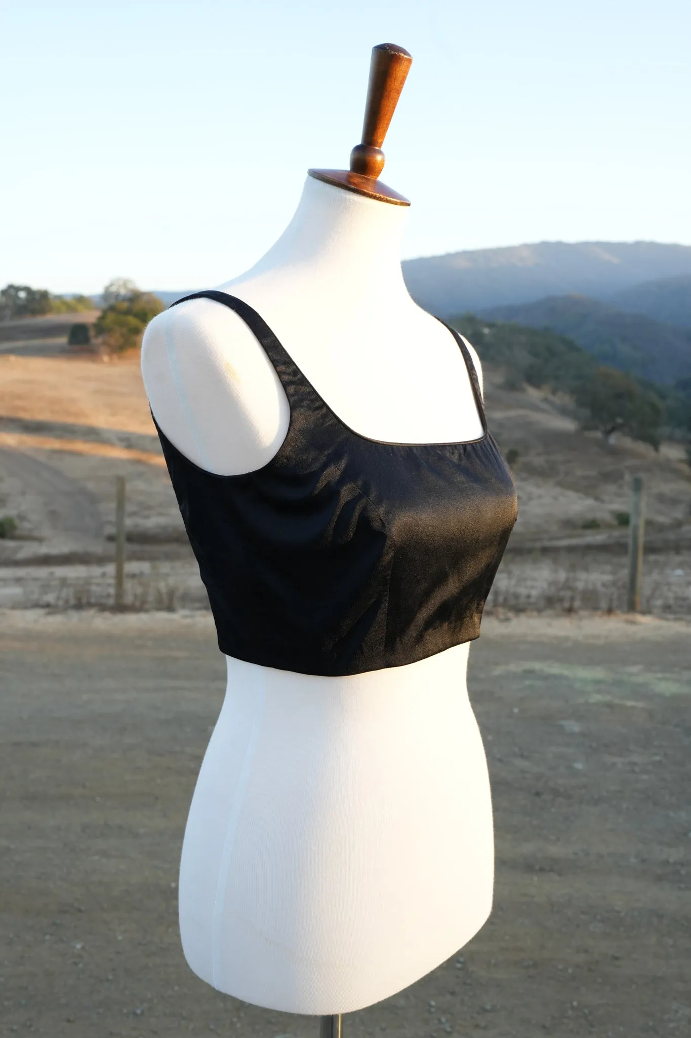 Black Satin Couture Blouse
