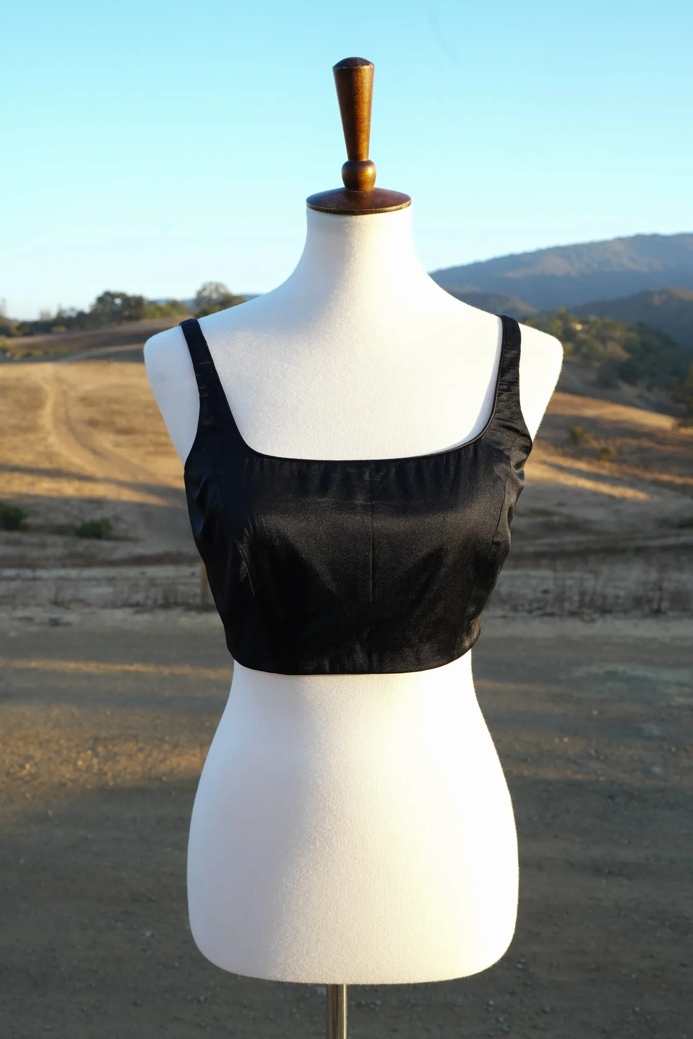 Black Satin Couture Blouse