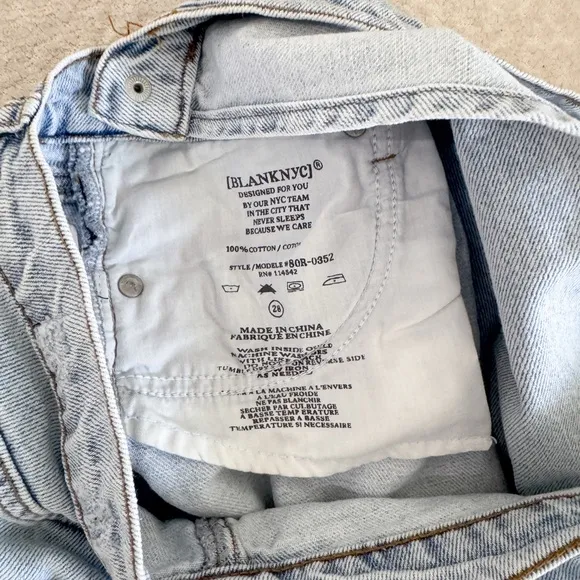 Blank NYC Asymmetrical Skirt Denim Jean Mini Acid Light Wash