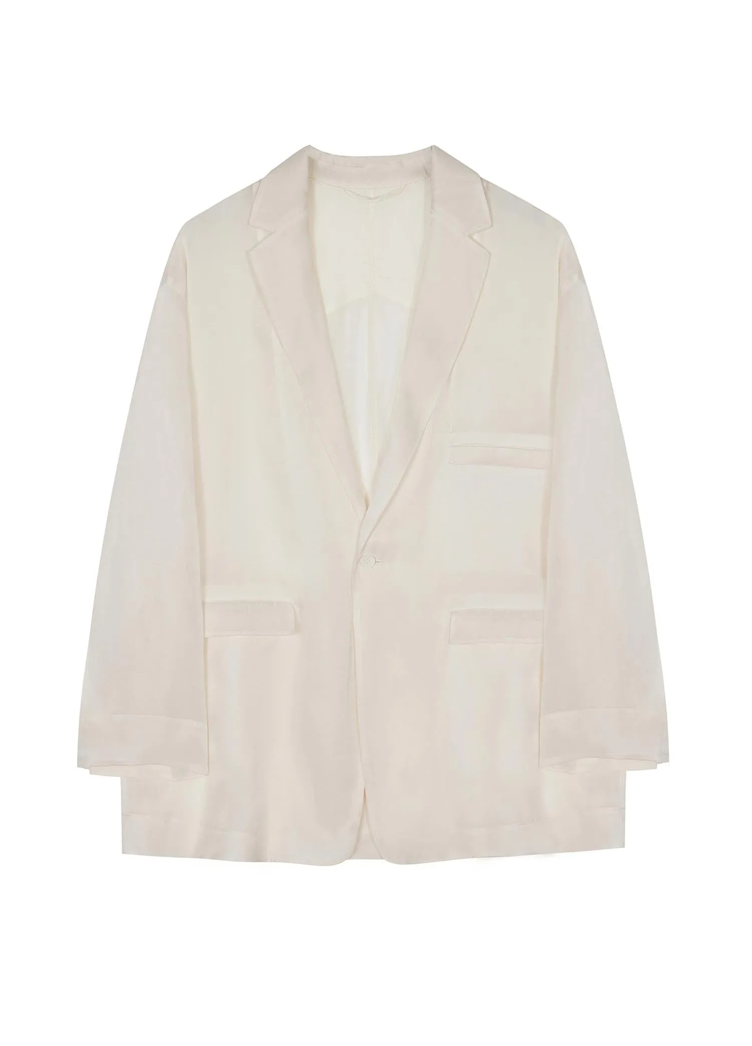 Blazer / JNBY Loose Fit Silk Cotton Blended Solid Blazer