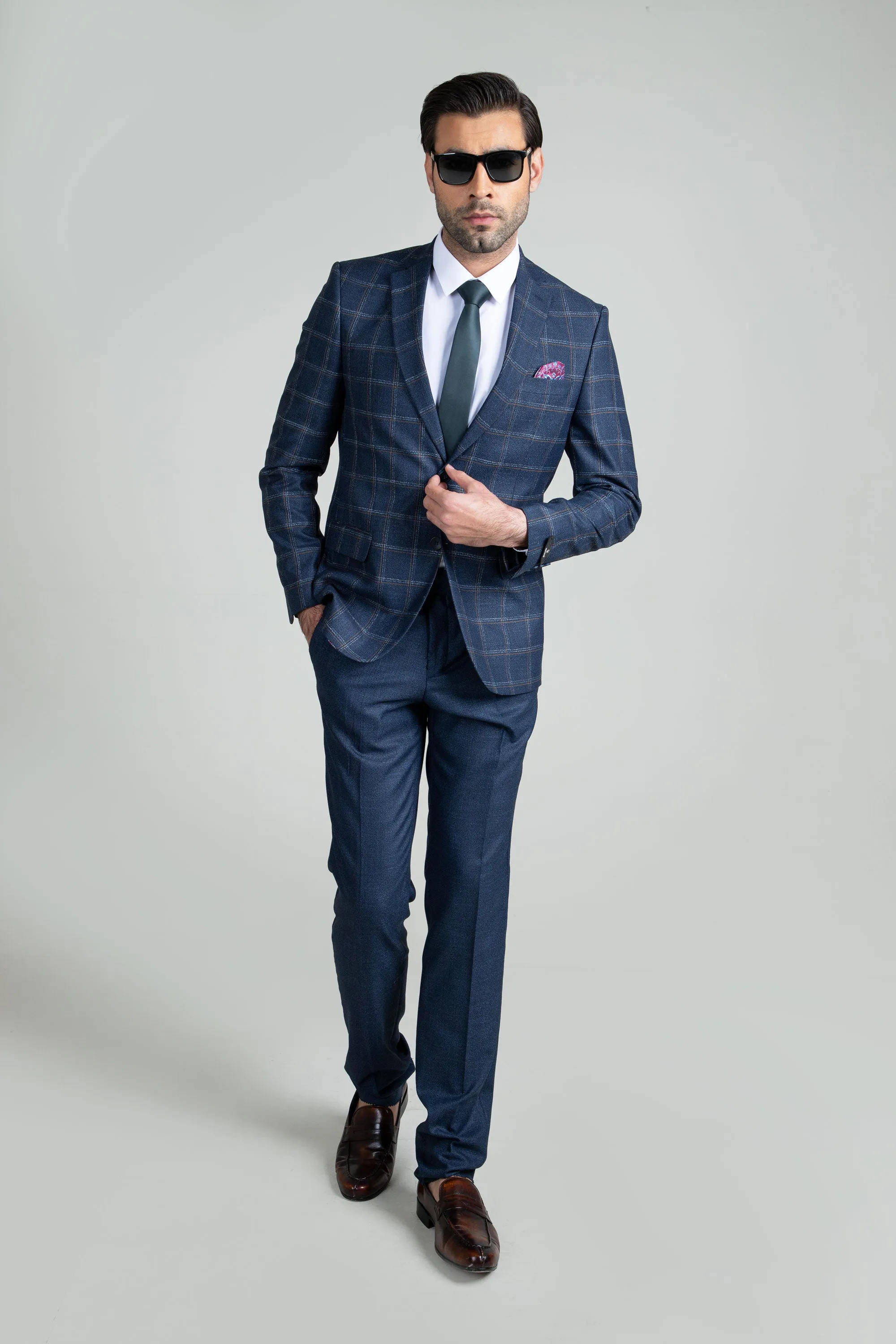 Bleu Foncé Suit-2pcs-Made In Turkey
