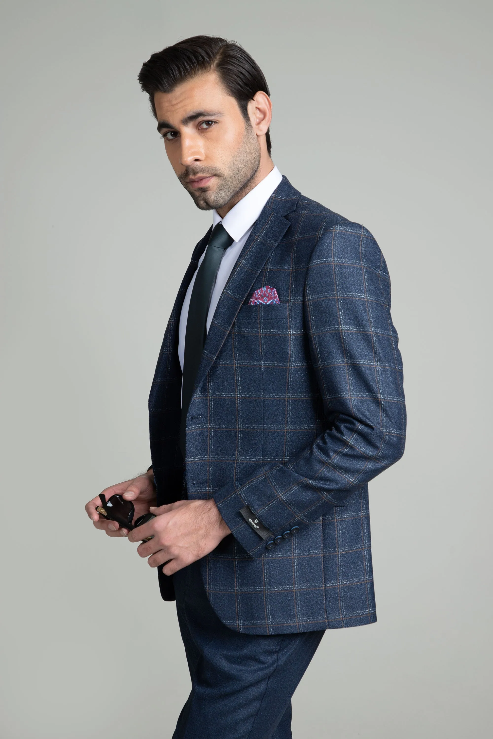 Bleu Foncé Suit-2pcs-Made In Turkey
