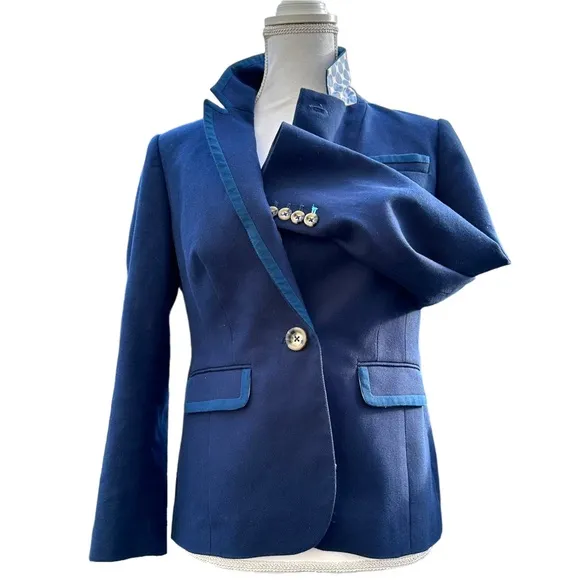 Boden - Picardy Tipped Navy Cotton Blaze, Size 6P