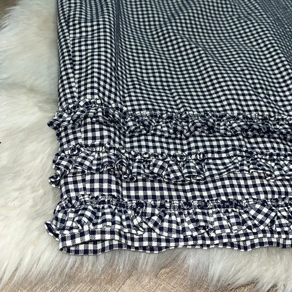 BODEN Plaid Checkered Pencil Skirt Ruffle Hem 10R