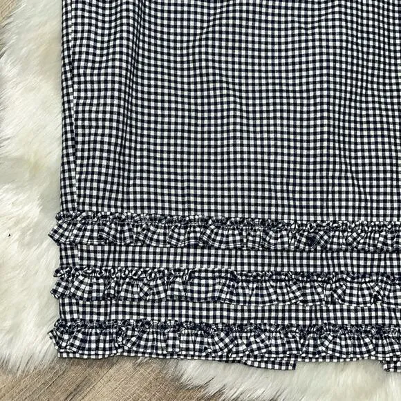 BODEN Plaid Checkered Pencil Skirt Ruffle Hem 10R