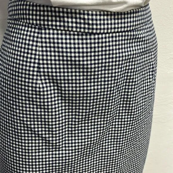 BODEN Plaid Checkered Pencil Skirt Ruffle Hem 10R
