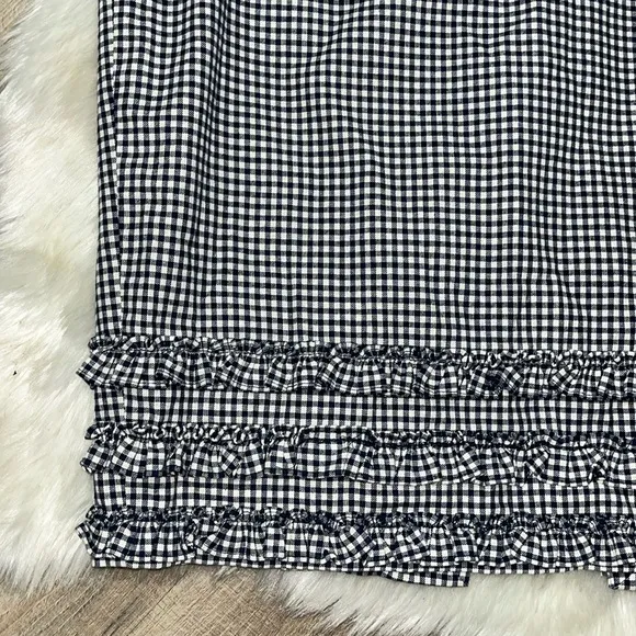 BODEN Plaid Checkered Pencil Skirt Ruffle Hem 10R
