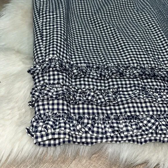 BODEN Plaid Checkered Pencil Skirt Ruffle Hem 10R